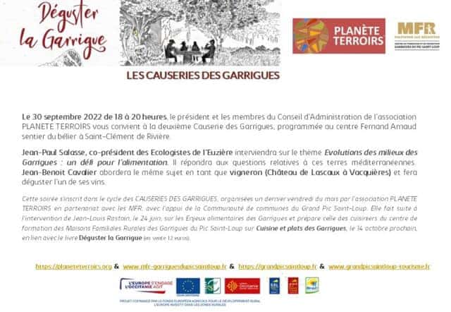 #2# Causerie des Garrigues du 30 septembre 2022