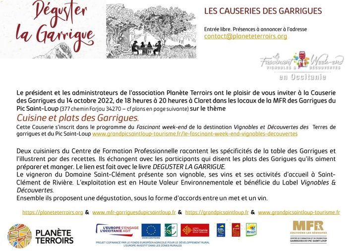#3# Causerie des Garrigues 14 octobre 2022